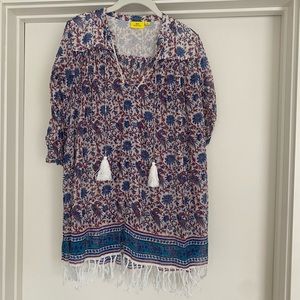 Roberta Roller Rabbit Tunic With Fringe-XS